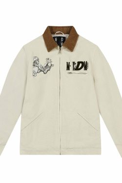 MEDM Fast Lane 86 Embroidered Jacket - Y2K Summer, 90s Grunge, Retro Hip Hop Fashion