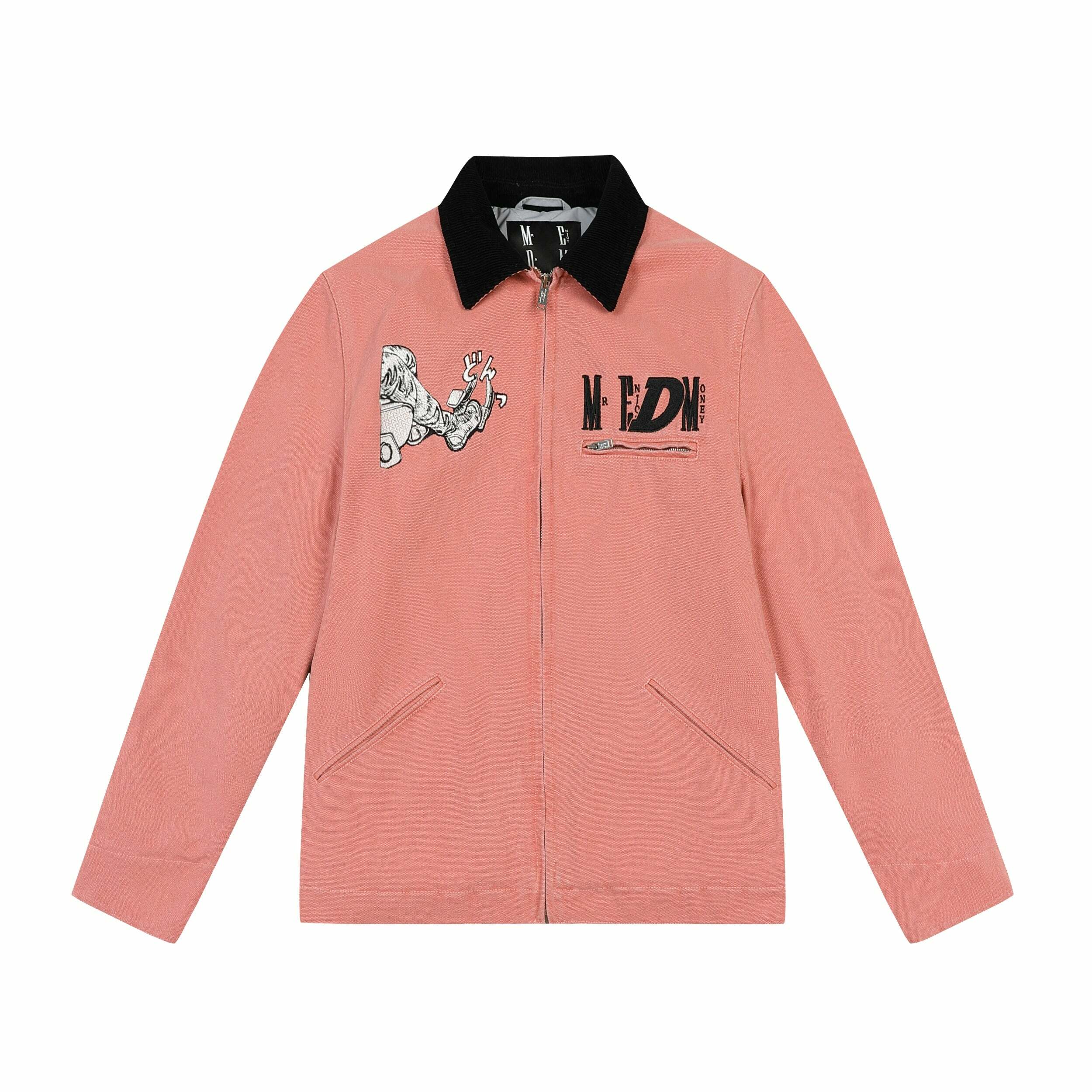 MEDM Fast Lane 86 Embroidered Jacket - Y2K Summer, 90s Grunge, Retro Hip Hop Fashion