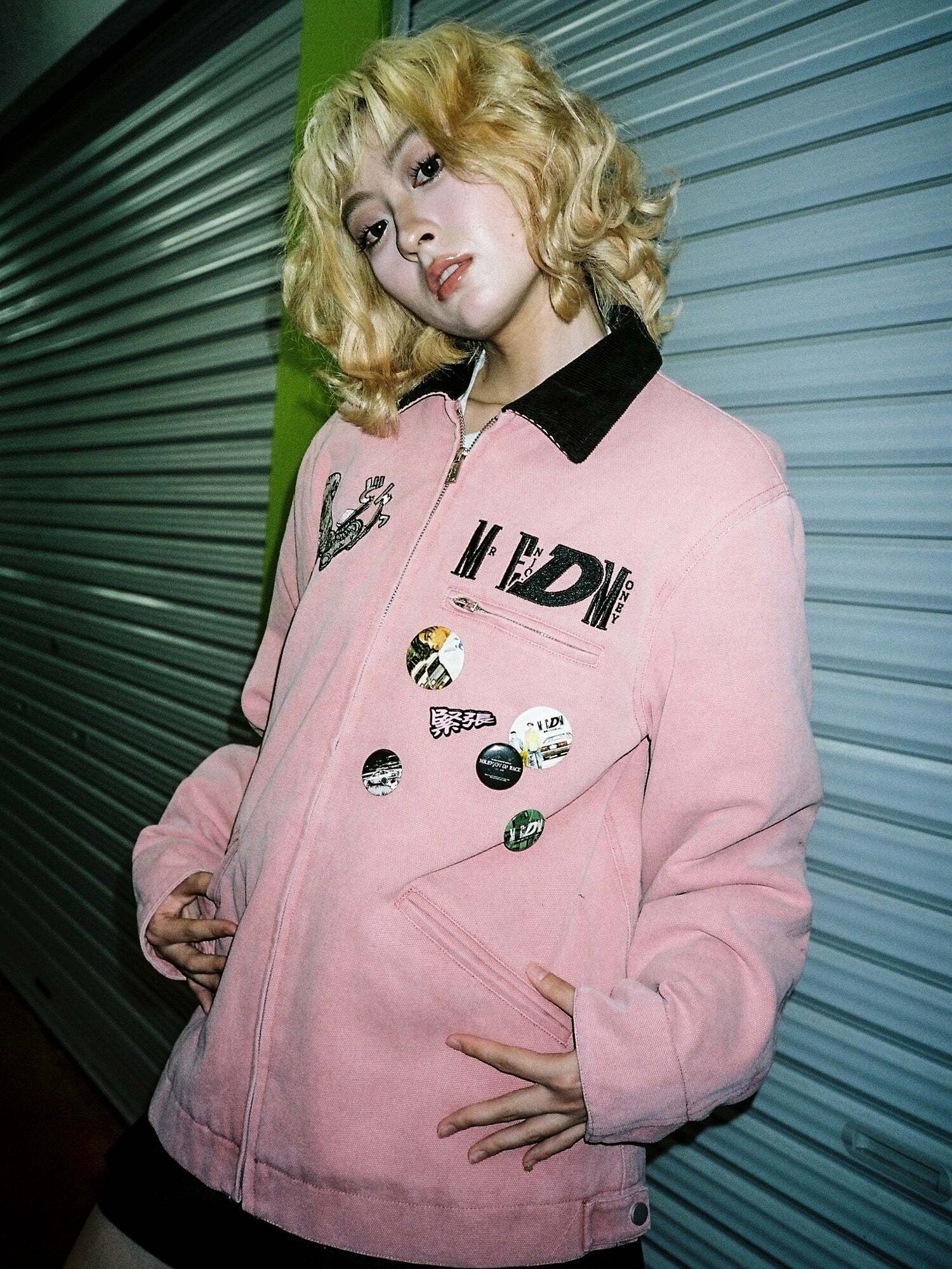MEDM Fast Lane 86 Embroidered Jacket - Y2K Summer, 90s Grunge, Retro Hip Hop Fashion