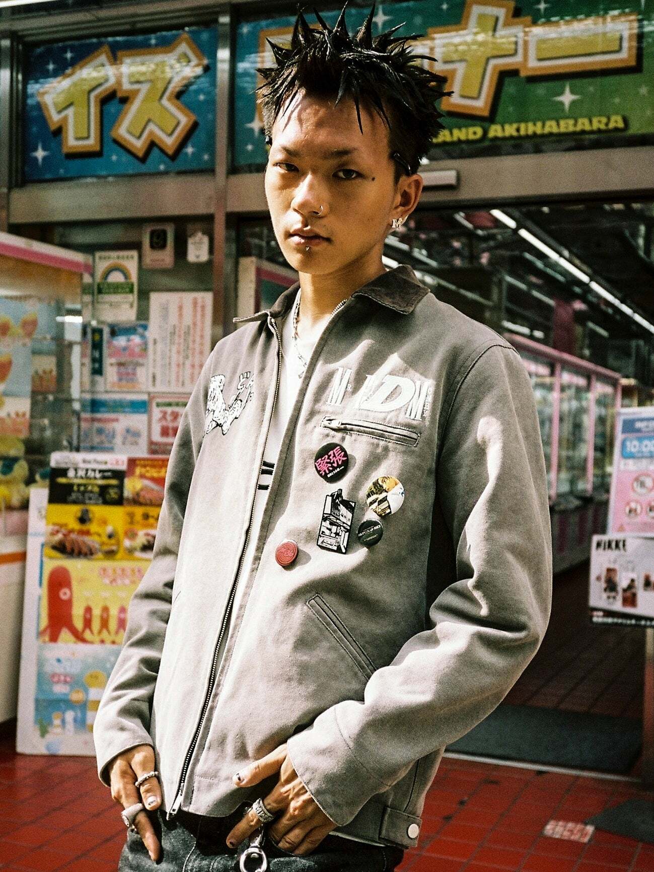 MEDM Fast Lane 86 Embroidered Jacket - Y2K Summer, 90s Grunge, Retro Hip Hop Fashion