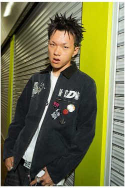 MEDM Fast Lane 86 Embroidered Jacket - Y2K Summer, 90s Grunge, Retro Hip Hop Fashion