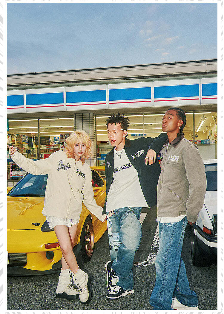 MEDM Fast Lane 86 Embroidered Jacket - Y2K Summer, 90s Grunge, Retro Hip Hop Fashion