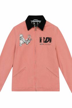 MEDM Fast Lane 86 Embroidered Jacket - Y2K Summer, 90s Grunge, Retro Hip Hop Fashion