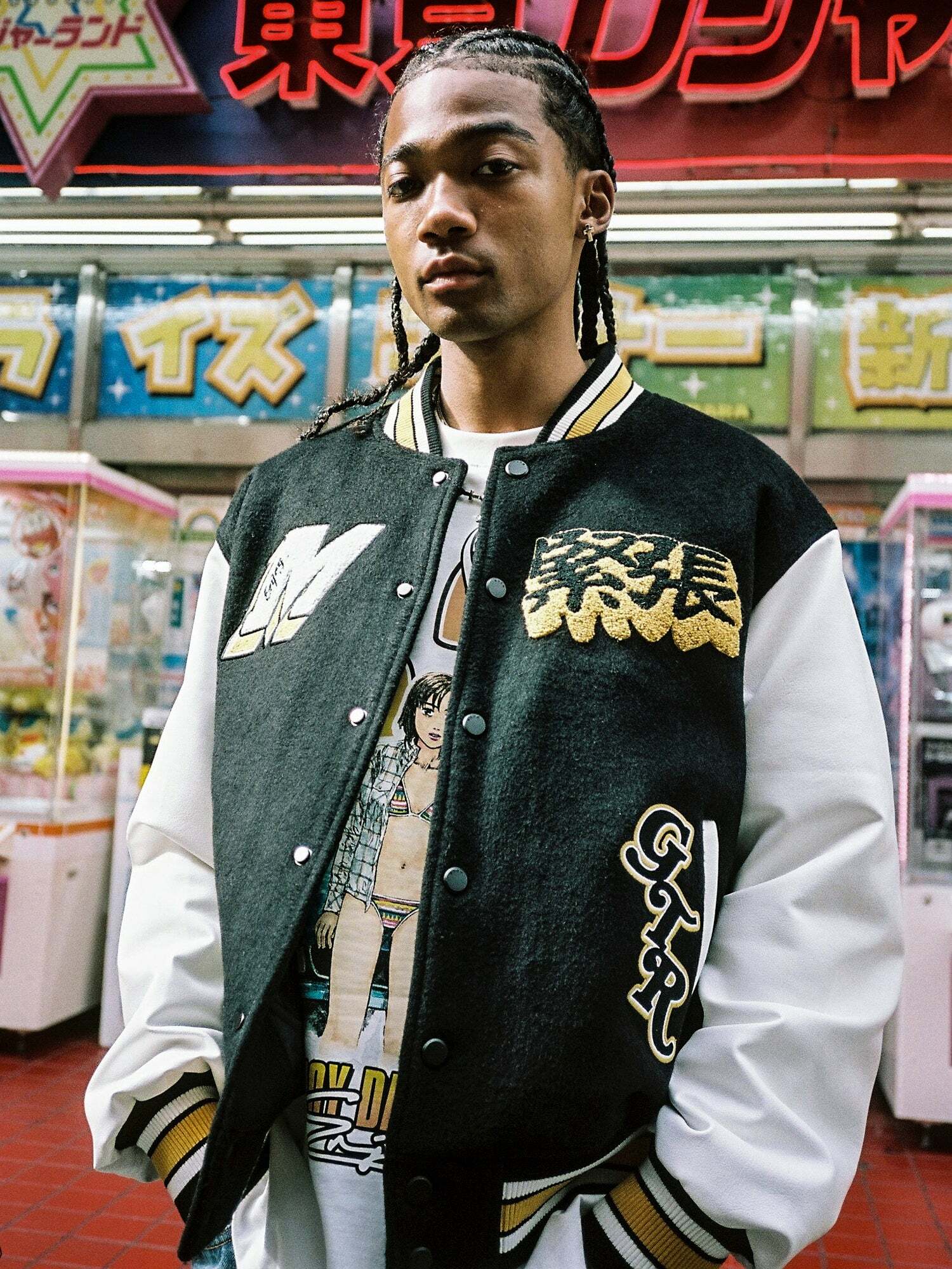 MEDM GTR Varsity Jacket - Y2K Summer, 90s Grunge, Retro Style, Y2K Club & Party Outfits