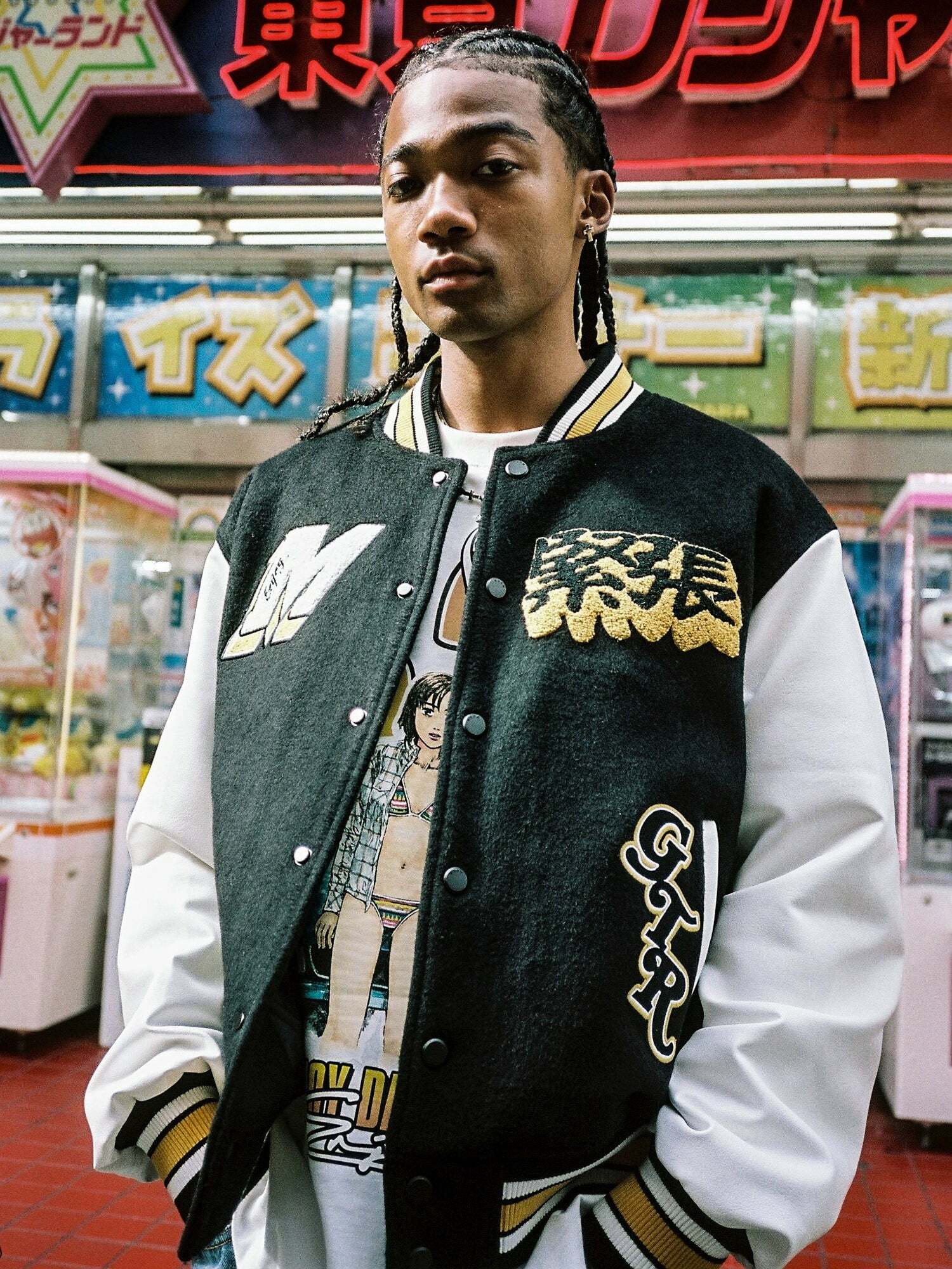 MEDM GTR Varsity Jacket - Y2K Summer, 90s Grunge, Retro Style, Y2K Club & Party Outfits