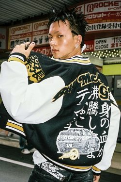 MEDM GTR Varsity Jacket - Y2K Summer Grunge, 90s Retro, Pastel Goth, Y2K Club & Party