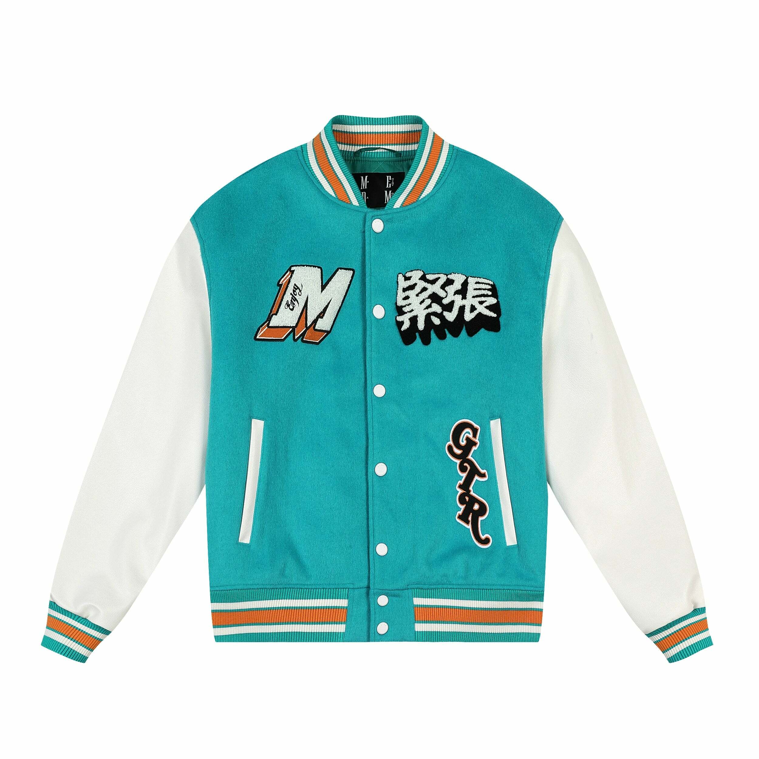 MEDM GTR Varsity Jacket - Y2K Summer Grunge, 90s Retro, Pastel Goth, Y2K Club & Party