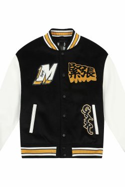 MEDM GTR Varsity Jacket - Y2K Summer Grunge, 90s Retro, Pastel Goth, Y2K Club & Party