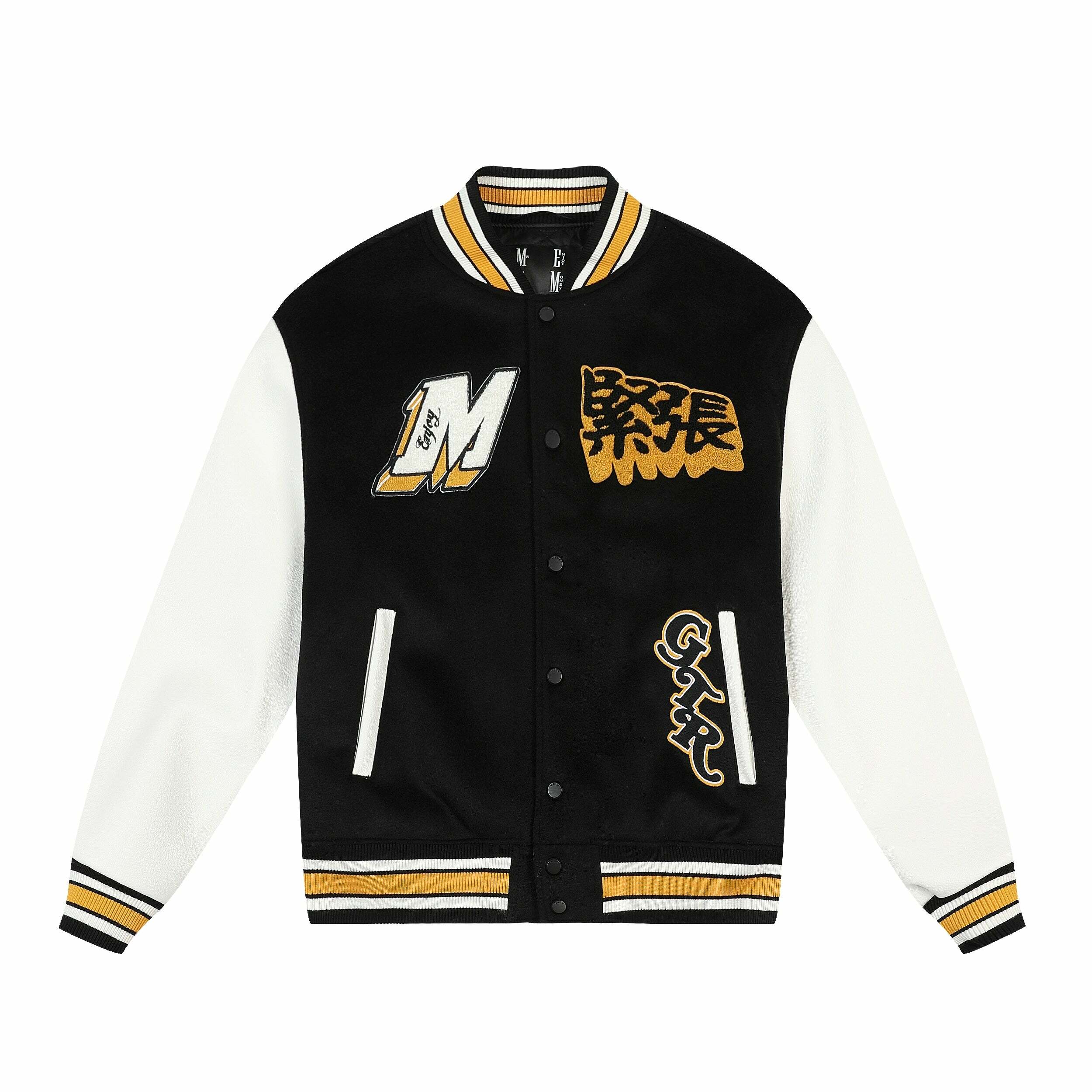 MEDM GTR Varsity Jacket - Y2K Summer Grunge, 90s Retro, Pastel Goth, Y2K Club & Party