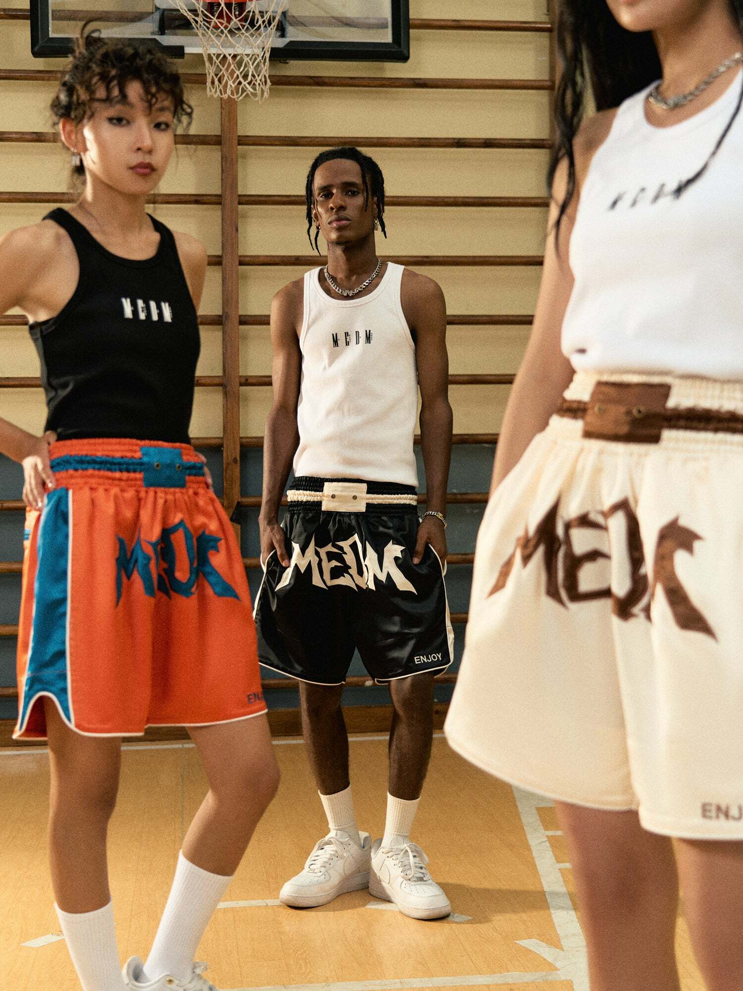 MEDM Logo Boxing Shorts - Y2K Summer Grunge, 90s Retro, Pastel Goth, Y2K Club & Party Outfits
