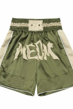 MEDM Logo Boxing Shorts - Y2K Summer Grunge, 90s Retro, Pastel Goth, Y2K Club & Party Outfits