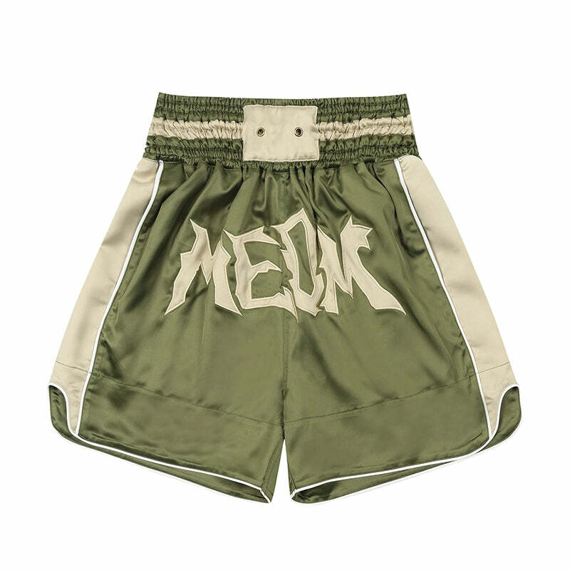 MEDM Logo Boxing Shorts - Y2K Summer Grunge, 90s Retro, Pastel Goth, Y2K Club & Party Outfits