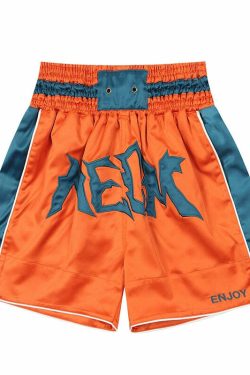 MEDM Logo Boxing Shorts - Y2K Summer Grunge, 90s Retro, Pastel Goth, Y2K Club & Party Outfits