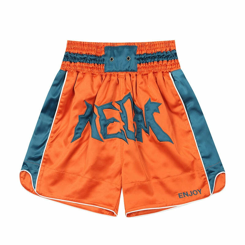 MEDM Logo Boxing Shorts - Y2K Summer Grunge, 90s Retro, Pastel Goth, Y2K Club & Party Outfits
