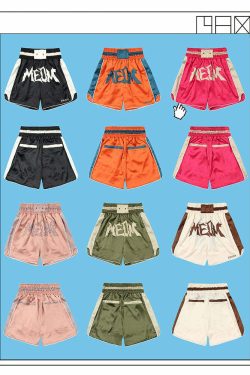 MEDM Logo Boxing Shorts - Y2K Summer Grunge, 90s Retro, Pastel Goth, Y2K Club & Party Outfits
