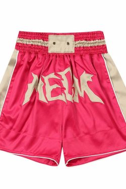 MEDM Logo Boxing Shorts - Y2K Summer Grunge, 90s Retro, Pastel Goth, Y2K Club & Party Outfits