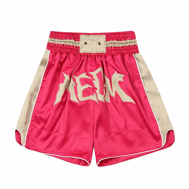 MEDM Logo Boxing Shorts - Y2K Summer Grunge, 90s Retro, Pastel Goth, Y2K Club & Party Outfits