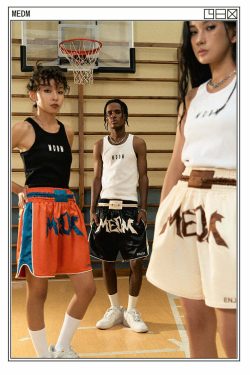 MEDM Logo Boxing Shorts - Y2K Summer Grunge, 90s Retro, Pastel Goth, Y2K Club & Party Outfits