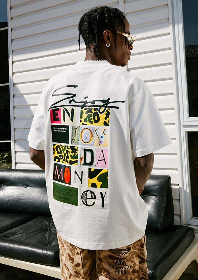 MEDM Logo Collage Tee - Y2K Summer Grunge, 90s Retro, Pastel Goth, Y2K Party & Club Out
