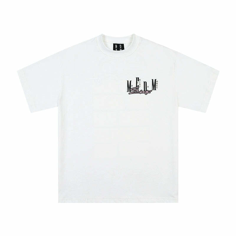 MEDM Logo Collage Tee - Y2K Summer Grunge, 90s Retro, Pastel Goth, Y2K Party & Club Out