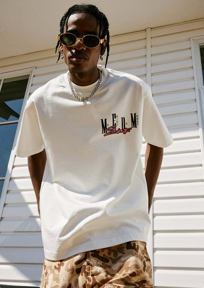 MEDM Logo Collage Tee - Y2K Summer Grunge, 90s Retro, Pastel Goth, Y2K Party & Club Out