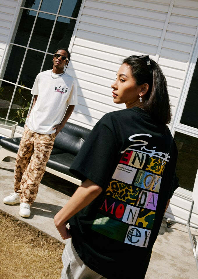 MEDM Logo Collage Tee - Y2K Summer Grunge, 90s Retro, Pastel Goth, Y2K Party & Club Out