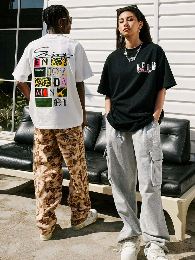 MEDM Logo Collage Tee - Y2K Summer Grunge, 90s Retro, Pastel Goth, Y2K Party & Club Out