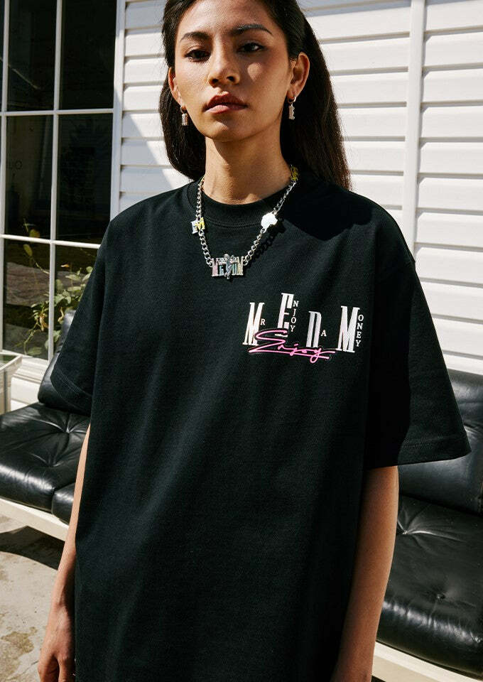 MEDM Logo Collage Tee - Y2K Summer Grunge, 90s Retro, Pastel Goth, Y2K Party & Club Out