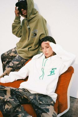 MEDM M Buckle Drawstring Hoodie - Y2K Grunge, 90s Fashion, Retro Style, Summer Y2K Outfits