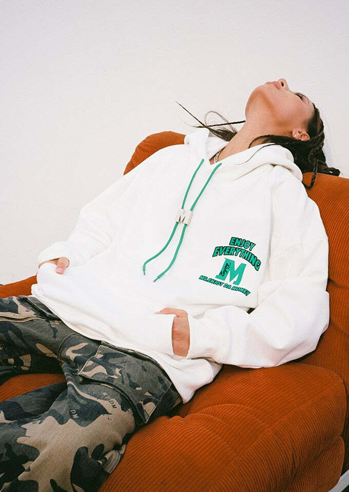 MEDM M Buckle Drawstring Hoodie - Y2K Grunge, 90s Fashion, Retro Style, Summer Y2K Outfits