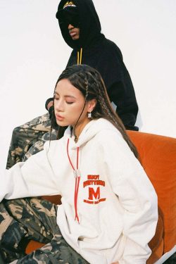 MEDM M Buckle Drawstring Hoodie - Y2K Grunge, 90s Fashion, Retro Style, Summer Y2K Outfits