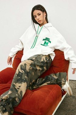 MEDM M Buckle Drawstring Hoodie - Y2K Summer, 90s Grunge, Retro Style, Y2K Club & Party Out