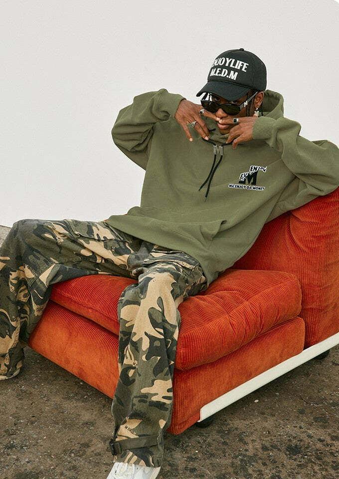 MEDM M Buckle Drawstring Hoodie - Y2K Summer, 90s Grunge, Retro Style, Y2K Club & Party Out
