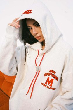 MEDM M Buckle Drawstring Hoodie - Y2K Summer, 90s Grunge, Retro Style, Y2K Club & Party Out