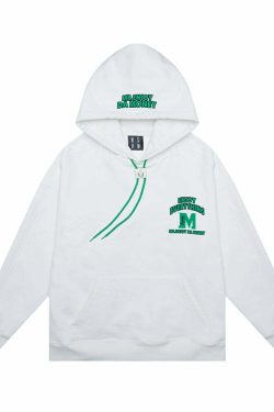 MEDM M Buckle Drawstring Hoodie - Y2K Summer, 90s Grunge, Retro Style, Y2K Club & Party Out