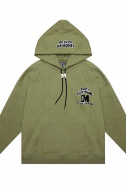 MEDM M Buckle Drawstring Hoodie - Y2K Summer, 90s Grunge, Retro Style, Y2K Club & Party Out