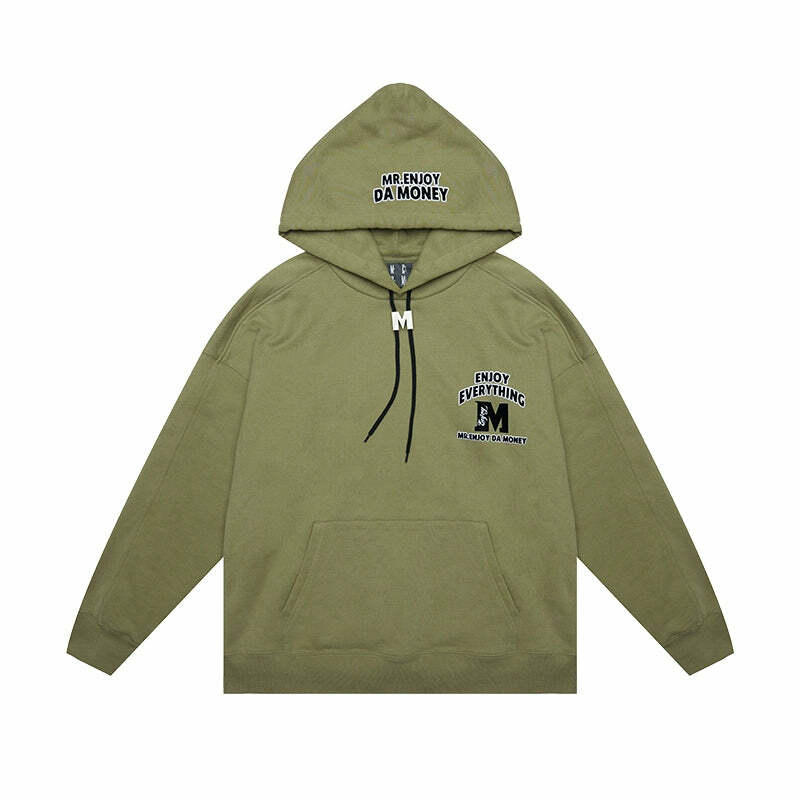 MEDM M Buckle Drawstring Hoodie - Y2K Summer, 90s Grunge, Retro Style, Y2K Club & Party Out
