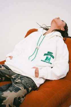 MEDM M Buckle Drawstring Hoodie - Y2K Summer, 90s Grunge, Retro Style, Y2K Club & Party Out
