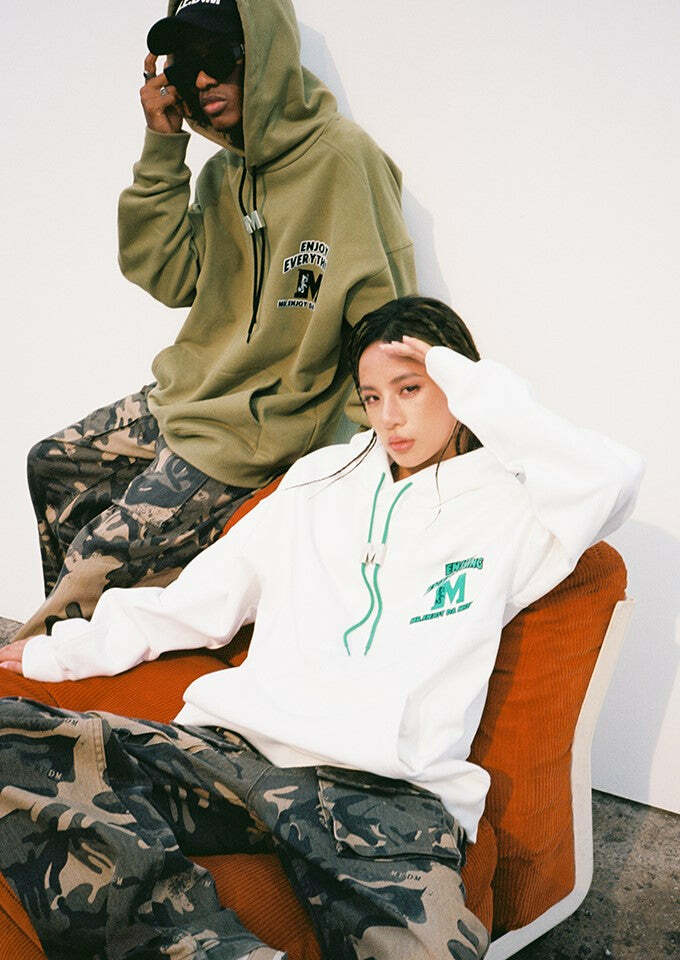 MEDM M Buckle Drawstring Hoodie - Y2K Summer, 90s Grunge, Retro Style, Y2K Club & Party Out