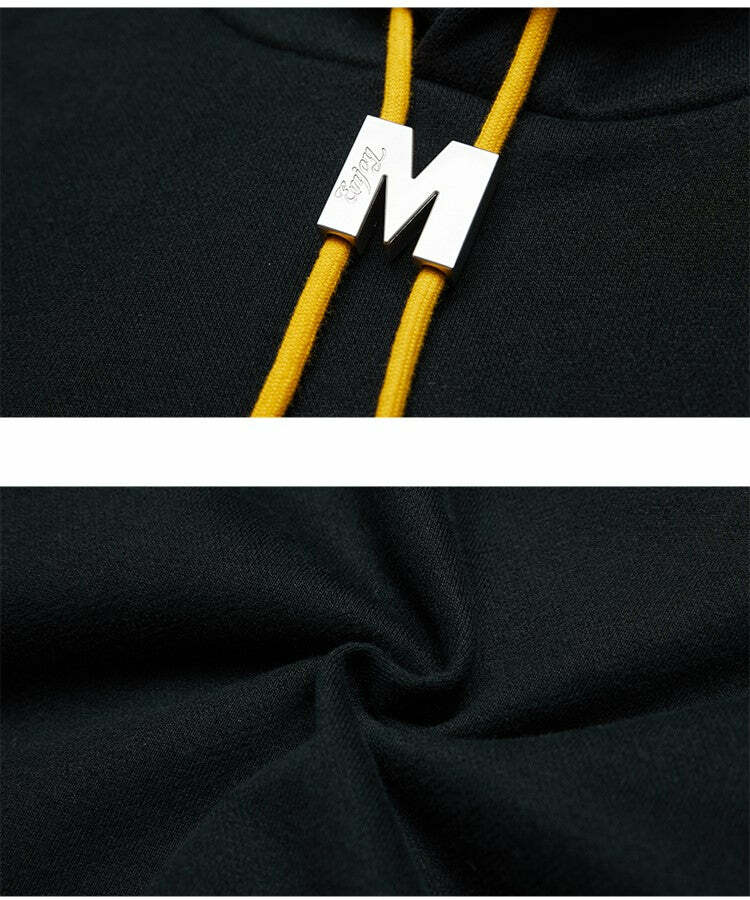 MEDM M Buckle Drawstring Hoodie - Y2K Summer, 90s Grunge, Retro Style, Y2K Club & Party Out