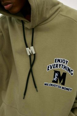MEDM M Buckle Drawstring Hoodie - Y2K Summer, 90s Grunge, Retro Style, Y2K Club & Party Out