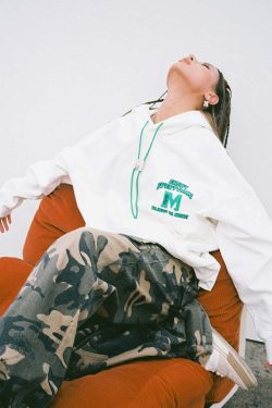 MEDM M Buckle Drawstring Hoodie - Y2K Summer, 90s Grunge, Retro Style, Y2K Club & Party Out