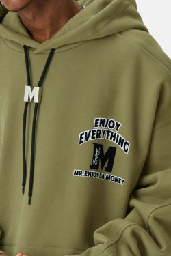 MEDM M Buckle Drawstring Hoodie - Y2K Summer, 90s Grunge, Retro Style, Y2K Club & Party Out