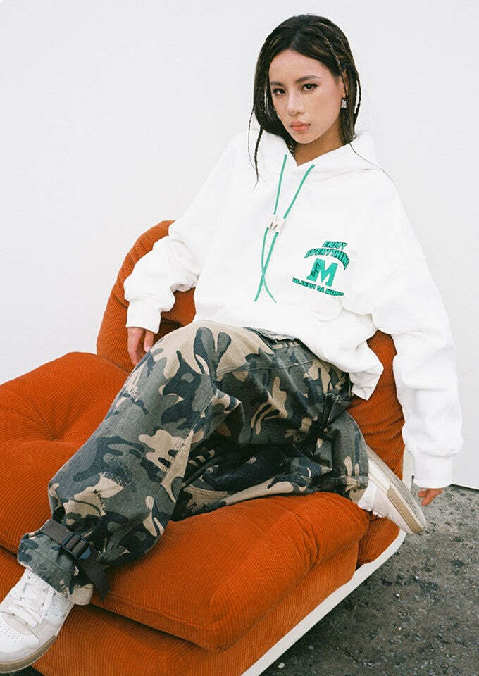 MEDM M Buckle Drawstring Hoodie - Y2K Summer, 90s Grunge, Retro Style, Y2K Club & Party Out