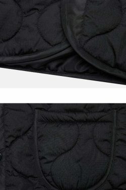 MEDM Patched Flyer Quilted Jacket - Y2K Summer, 90s Grunge, Retro Style, Y2K Party Outfit