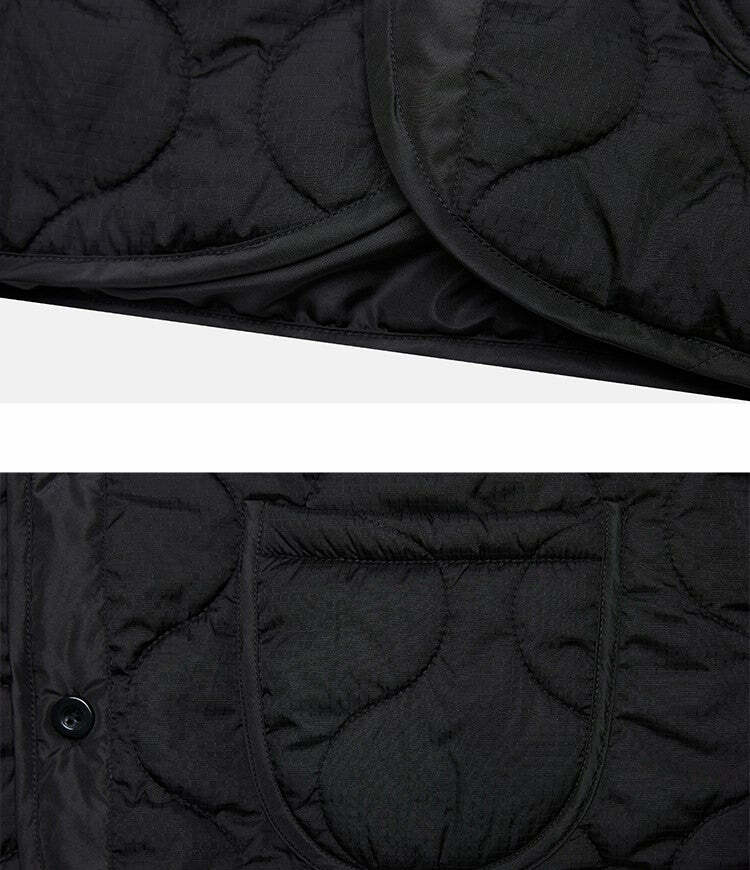 MEDM Patched Flyer Quilted Jacket - Y2K Summer, 90s Grunge, Retro Style, Y2K Party Outfit