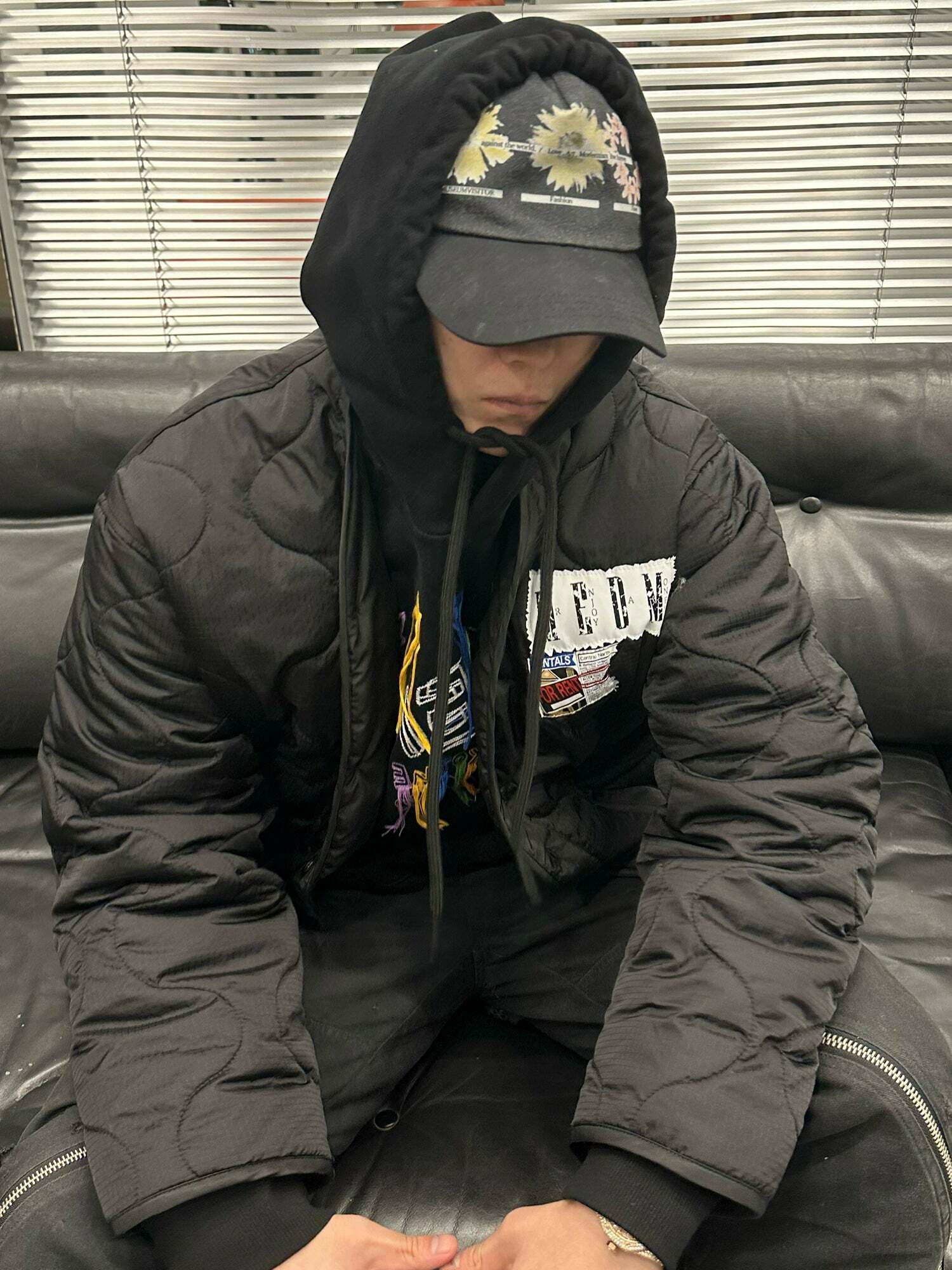 MEDM Patched Flyer Quilted Jacket - Y2K Summer, 90s Grunge, Retro Style, Y2K Party Outfit