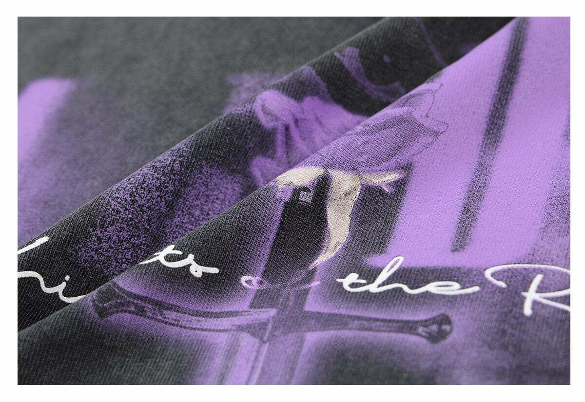MEDM Vintage Washed 'Sword & Rose' Tee - Y2K Grunge 90s Fashion, Retro Summer Outfit