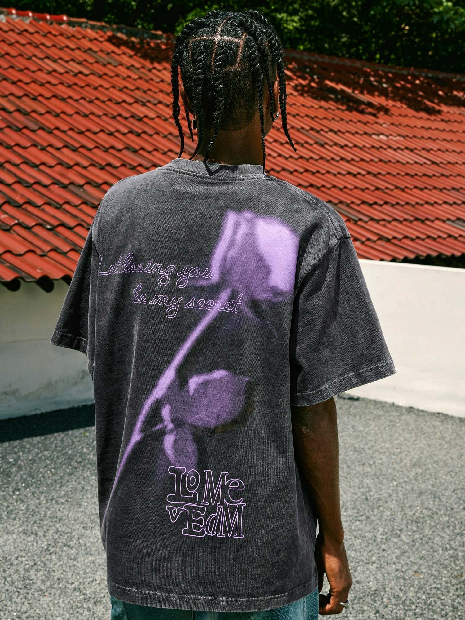 MEDM Vintage Washed 'Sword & Rose' Tee - Y2K Grunge 90s Fashion, Retro Summer Outfit