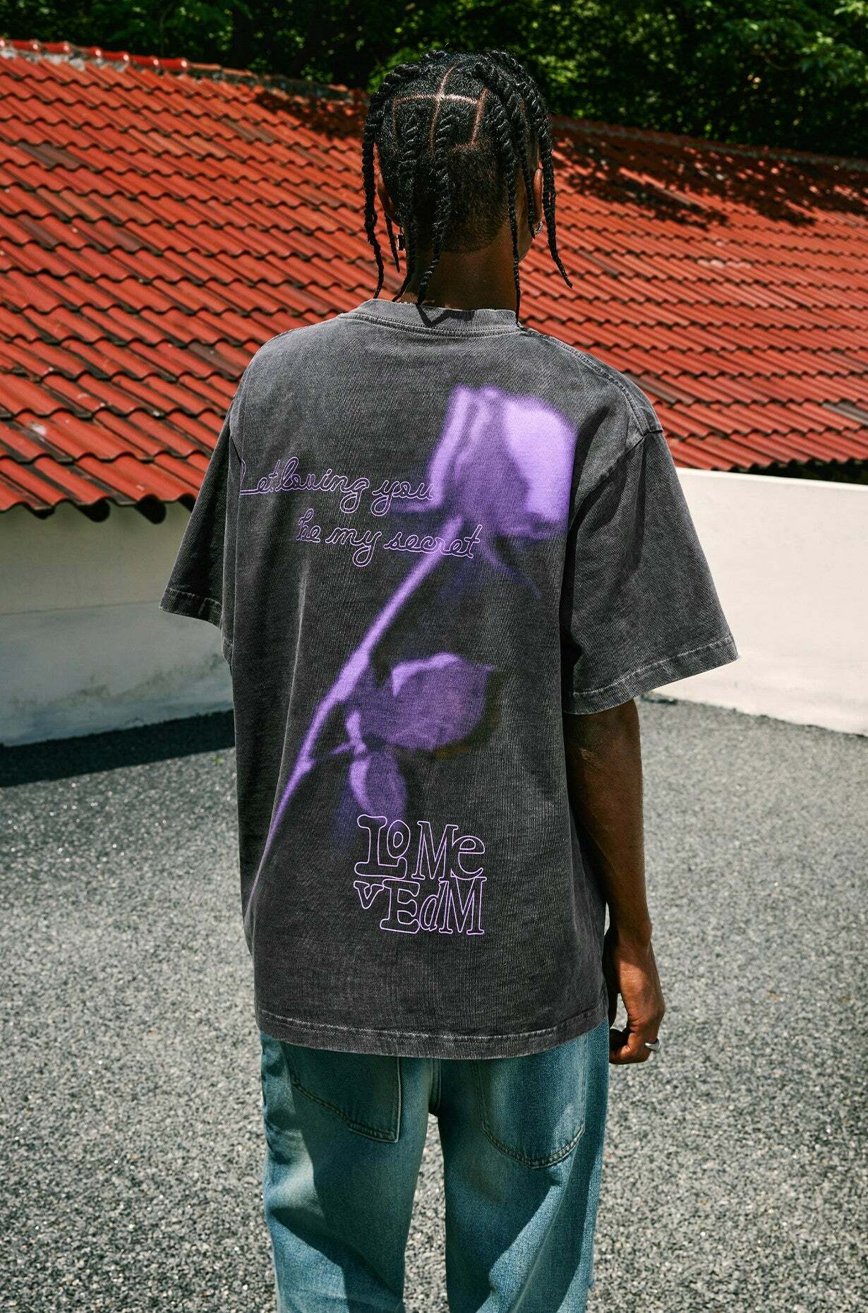 MEDM Vintage Washed 'Sword & Rose' Tee - Y2K Grunge 90s Fashion, Retro Summer Outfit
